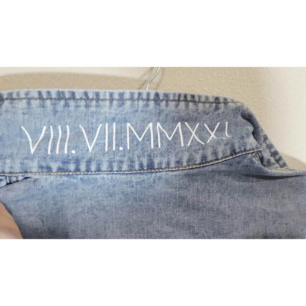 Gemini Fusion Gemini Fusion Bridal Denim Jacket Roman‎ Numeral Detail Size Small